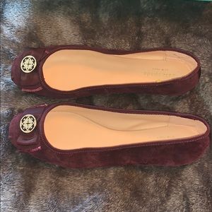Maroon suede kate spade flats